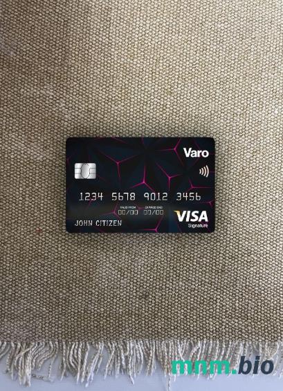 USA California Varo bank visa signature card wygląd fotograficzny skan PSD + zdjęcie